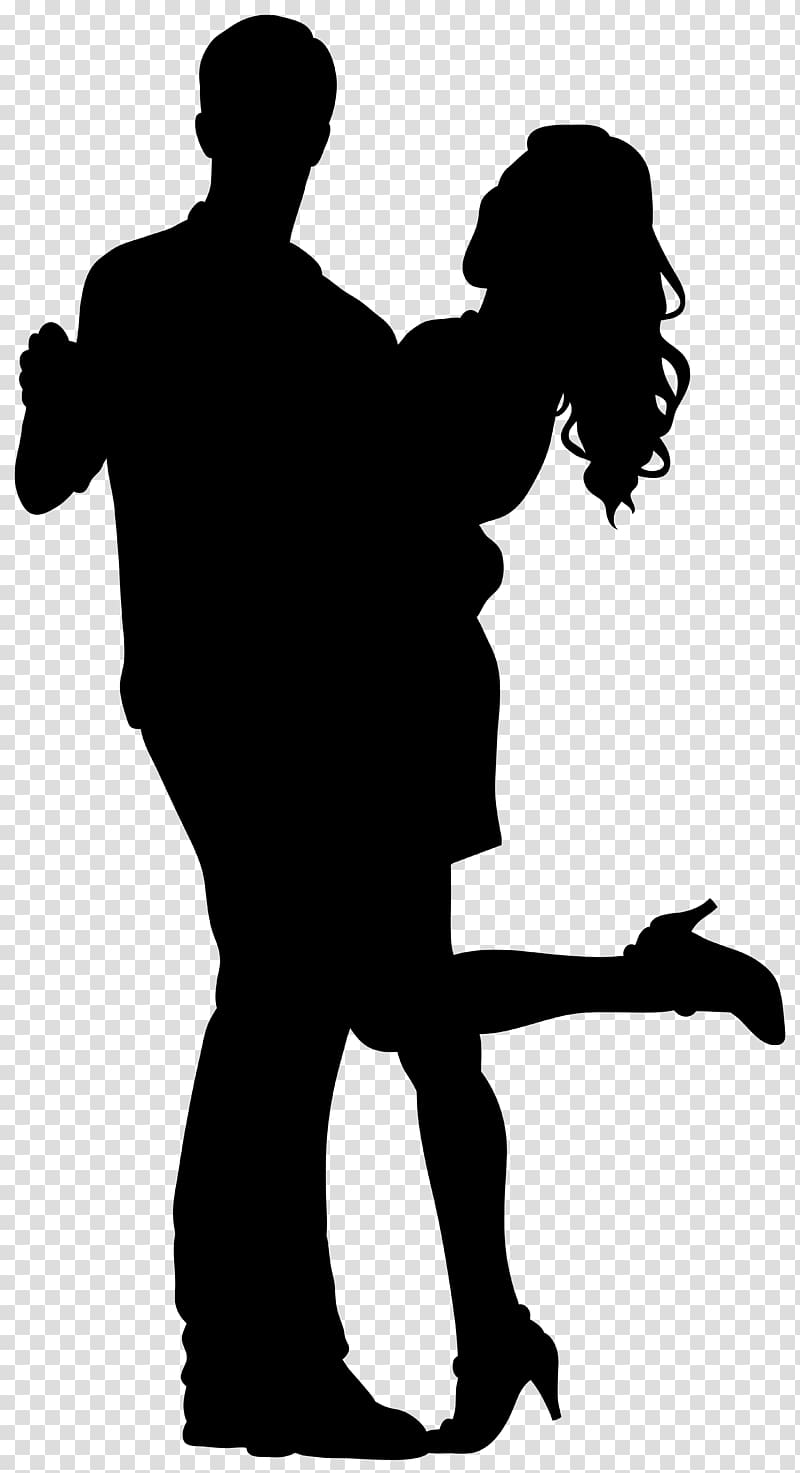 Silhouette , Couple Dancers Silhouette transparent background PNG clipart
