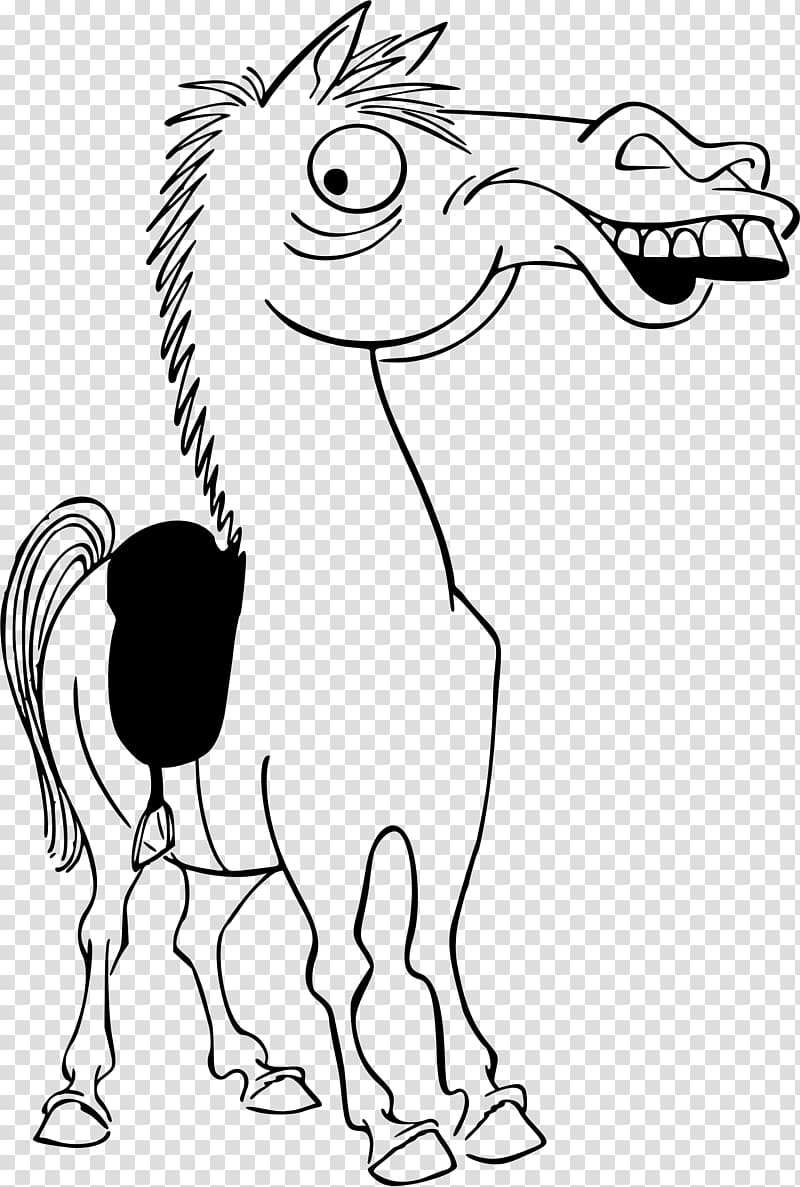 Caricature American Quarter Horse Arabian horse Line art Drawing, caricature transparent background PNG clipart