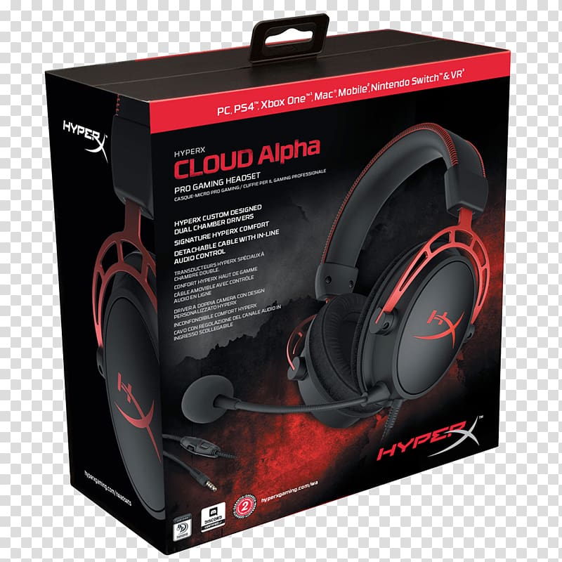 Headset Kingston HyperX Cloud Flight Kingston HyperX Cloud Alpha Wireless, HyperX Gaming Headset transparent background PNG clipart