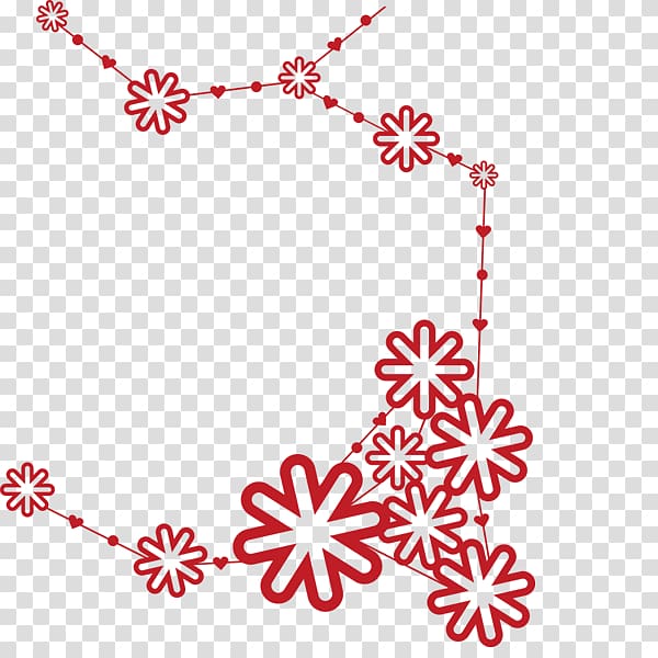 Paper Snowflake, Chinese red snowflake background decoration transparent background PNG clipart
