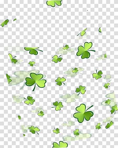 Four-leaf clover Green, Floating Clover transparent background PNG clipart