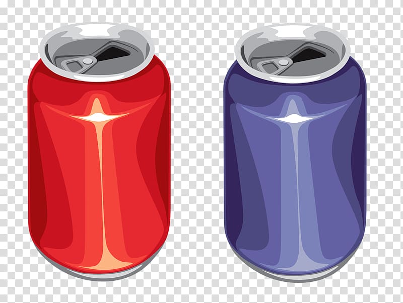 red and blue cans illustration, Aluminium Aluminum can Beverage can Metal, Aluminum cans transparent background PNG clipart