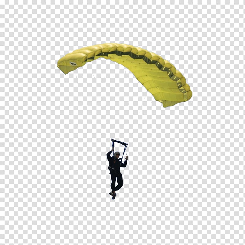 man in yellow parachute illustration, Airplane Parachute Parachuting Paragliding skydiver, parachute transparent background PNG clipart