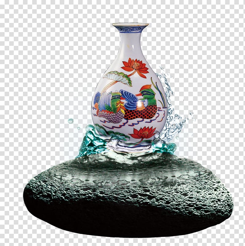 Analects Gratis , Chinese style stone water flower vase transparent background PNG clipart