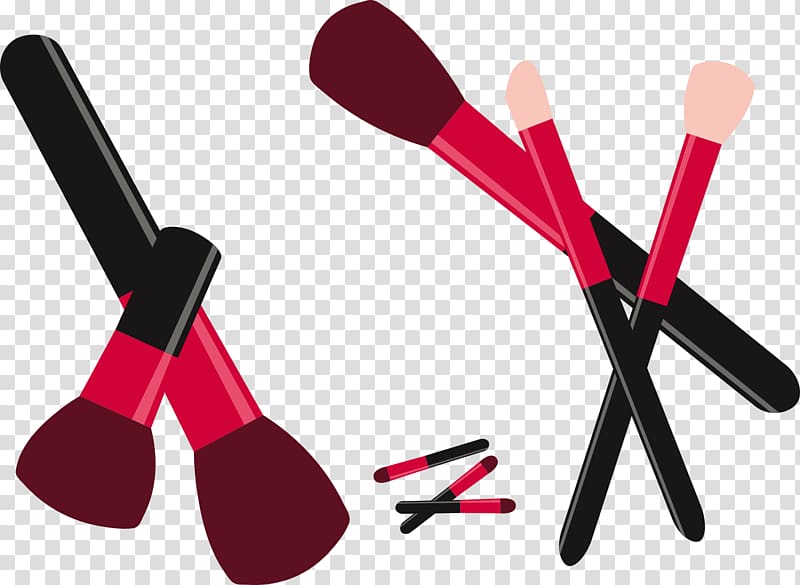 Makeup brush Cosmetics Make-up, red makeup brush transparent background PNG clipart