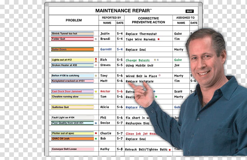 Dry-Erase Boards Preventive maintenance Schedule Magnatag, others transparent background PNG clipart