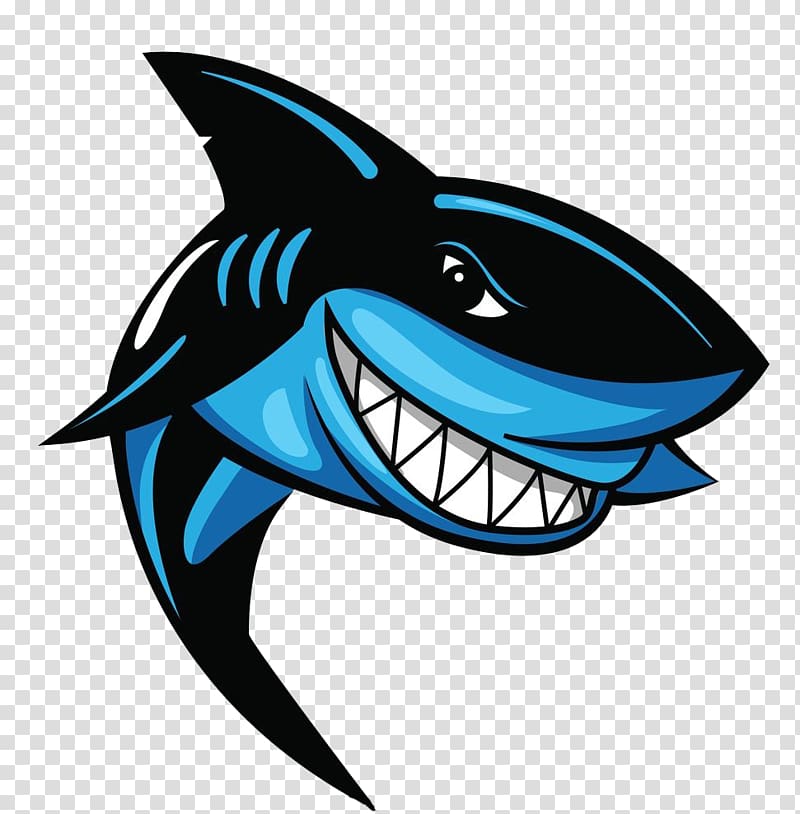 shark illustration, Great white shark Logo, Hand painted whale transparent background PNG clipart