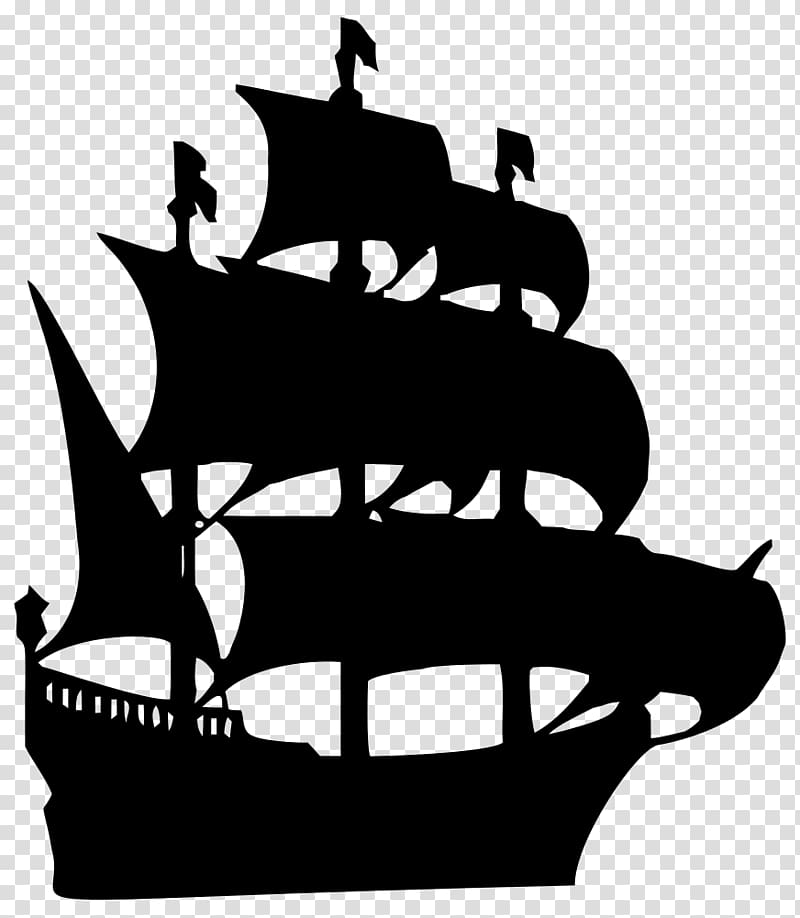 pirate ship clipart black and white