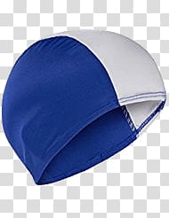 white and blue textile, Blue and White Swimming Hat transparent background PNG clipart