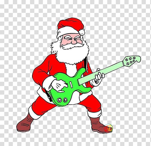Santa Claus Christmas music Guitar , Guitar Santa Claus transparent background PNG clipart