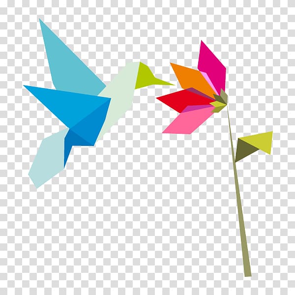 graphics Origami Illustration Paper, hummingbird nectar transparent background PNG clipart
