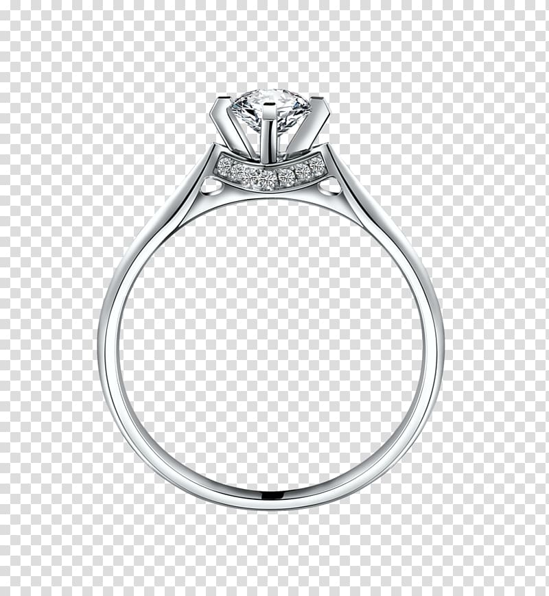 silver-colored gemstone encrusted ring, Engagement ring Diamond , Ring with Diamond transparent background PNG clipart