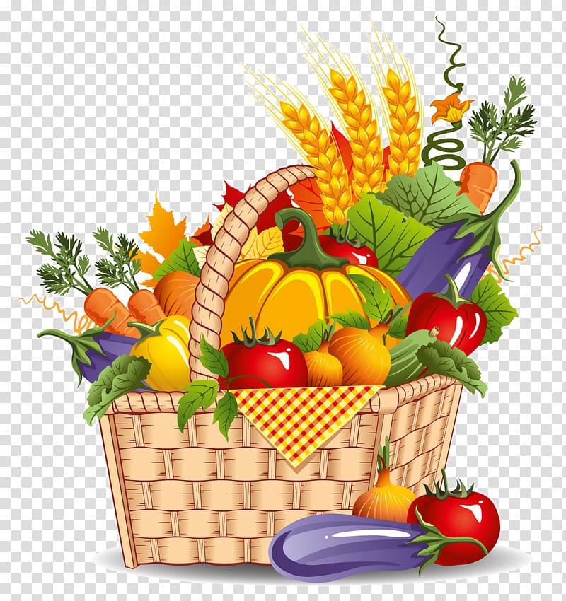 Online to offline Illustration, A basket of vegetables illustrations transparent background PNG clipart
