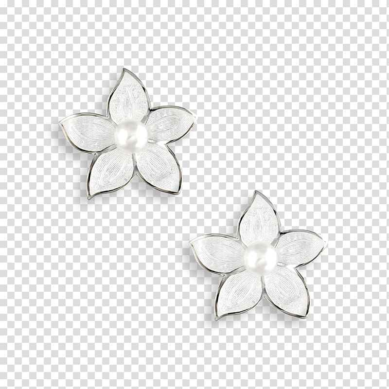 Earring Jewellery Sterling silver Stephanotis floribunda, flower jewelry transparent background PNG clipart