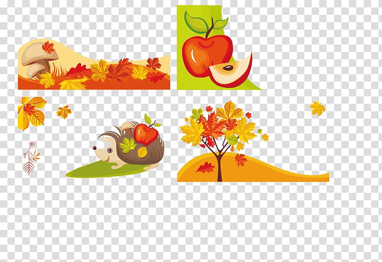 Tree Autumn, Autumn trees and apple transparent background PNG clipart