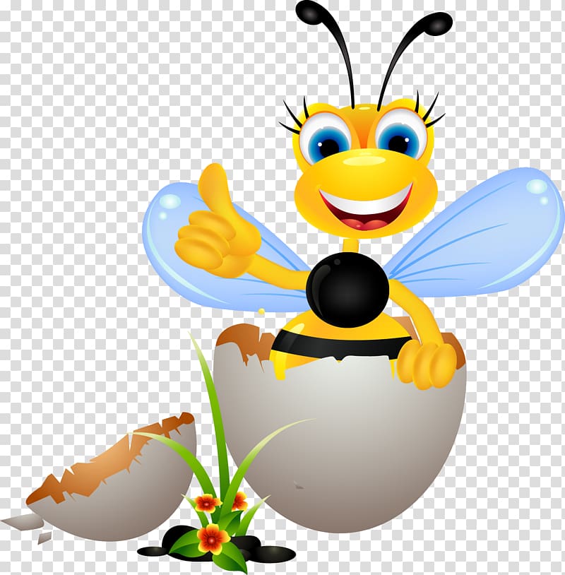 Bee Drawing Cartoon , Cute cartoon bee transparent background PNG clipart