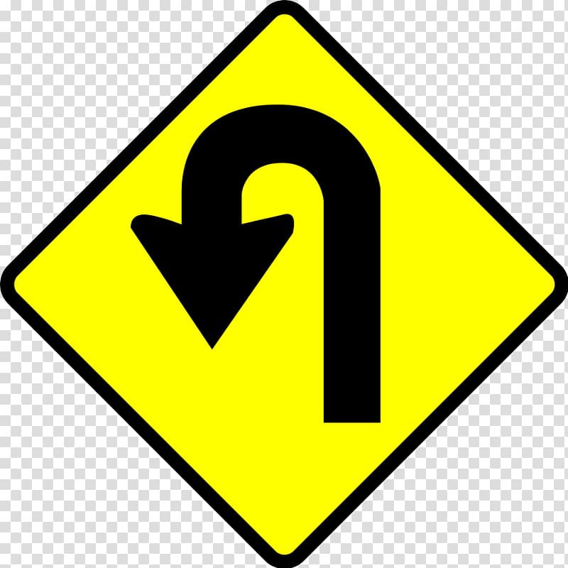 U-turn Warning sign , Traffic Signs transparent background PNG clipart