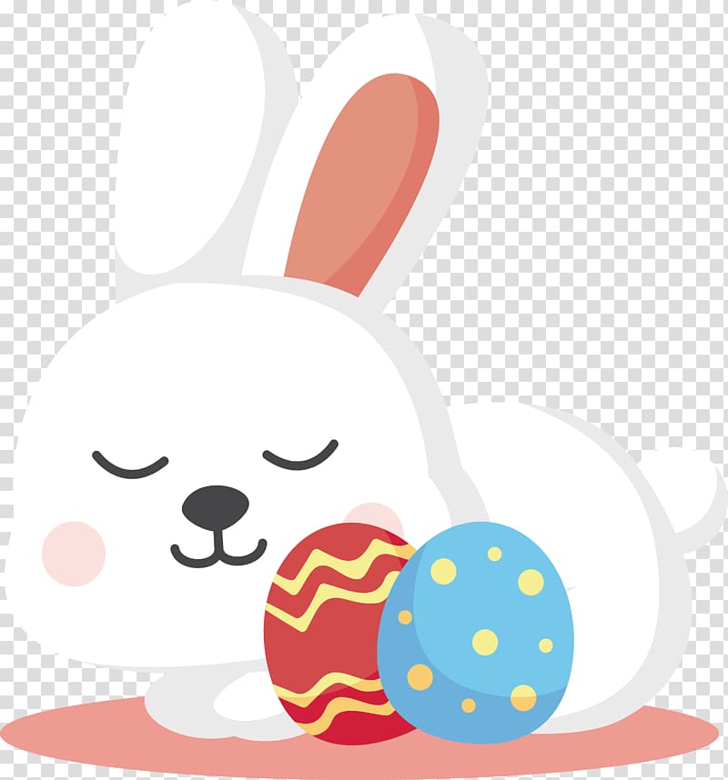 Easter Bunny White Rabbit Easter egg Illustration, Design of Easter White Rabbit transparent background PNG clipart