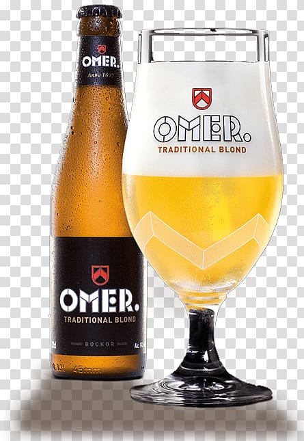 Omer beer bottle , Omer Bottle and Glass transparent background PNG clipart