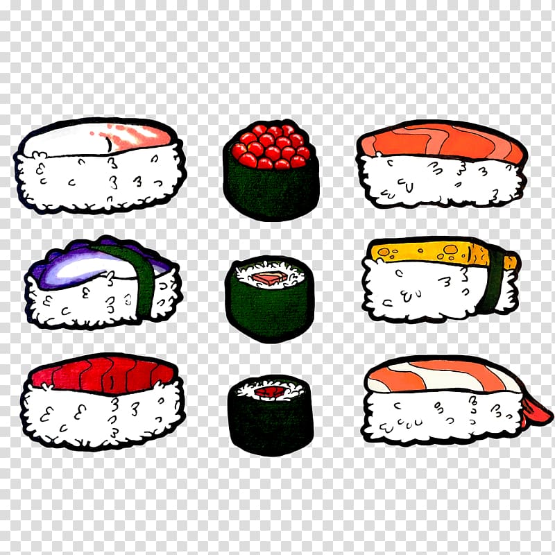 Sticker Redbubble , sushi drawing transparent background PNG clipart