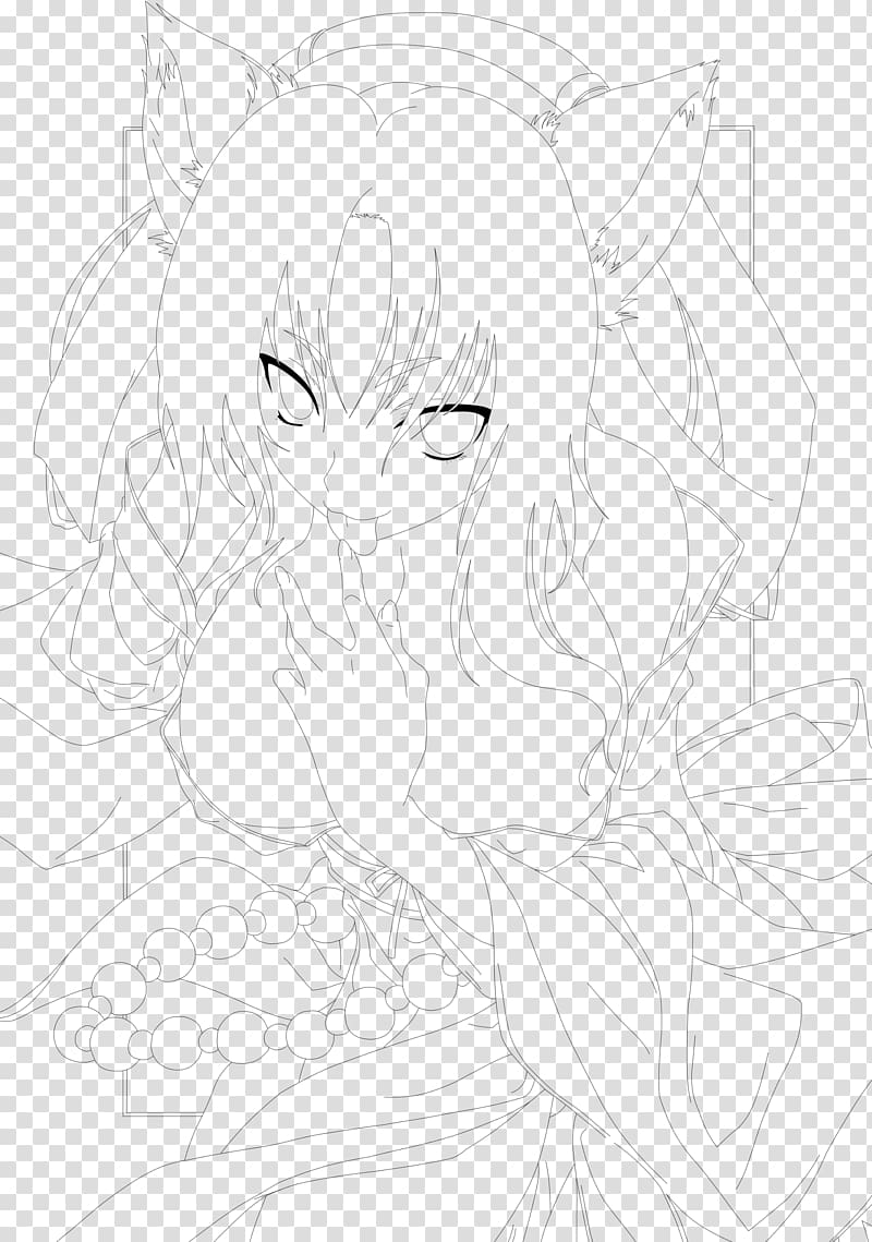 Line art Drawing Cartoon Ear Sketch, highschool dxd rias drawing transparent background PNG clipart