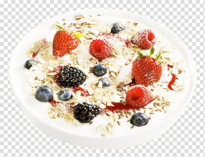 Muesli Breakfast cereal Porridge Milk, Fruit Milk Oatmeal transparent background PNG clipart