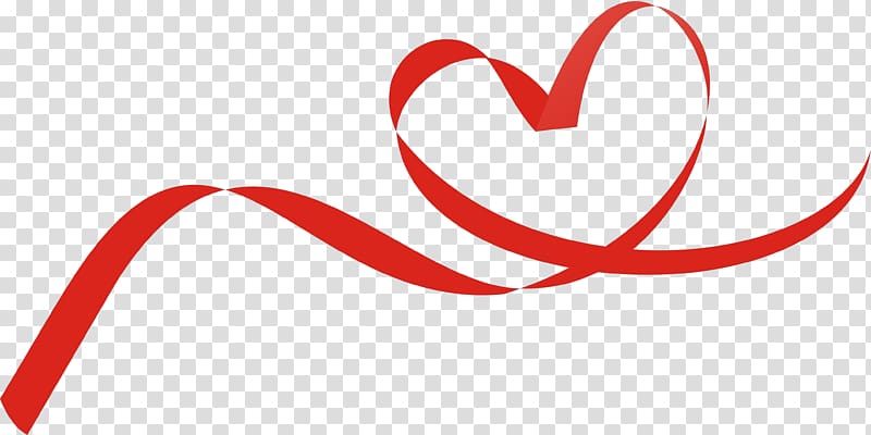 red ribbon heart illustration, Heart Red ribbon Red ribbon, Red Ribbon transparent background PNG clipart