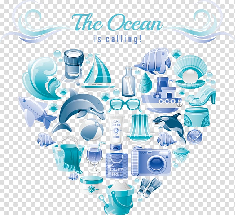 Sea Euclidean Element Blue, Sailing logo design transparent background PNG clipart
