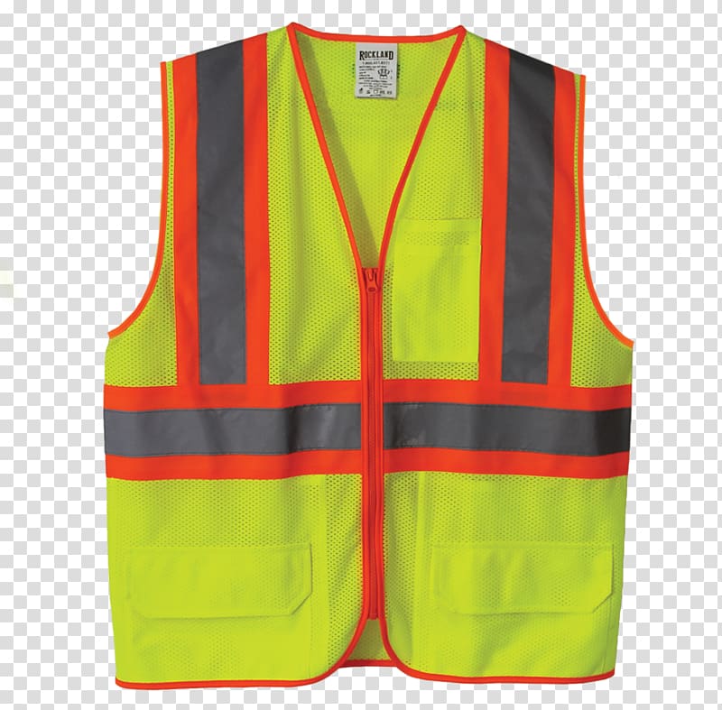 Gilets Sleeveless shirt High-visibility clothing, Yellow Vest transparent background PNG clipart
