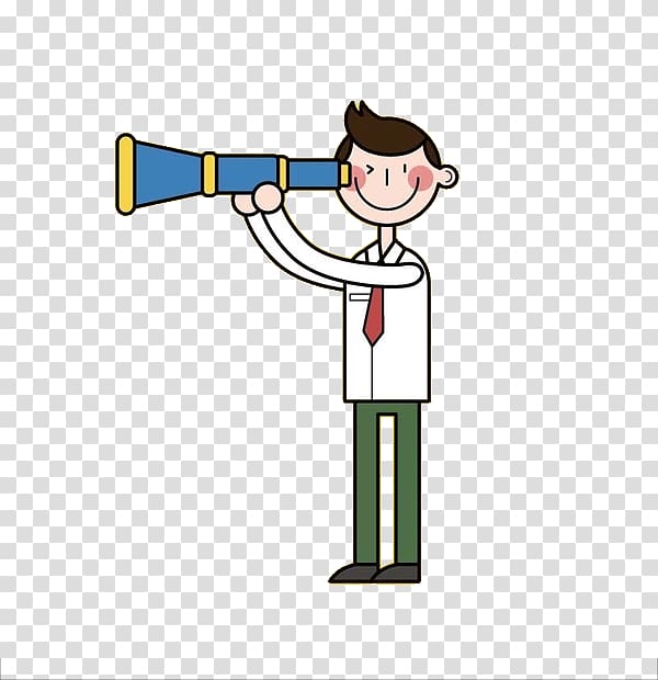 Cartoon Small telescope , The man with the telescope transparent background PNG clipart