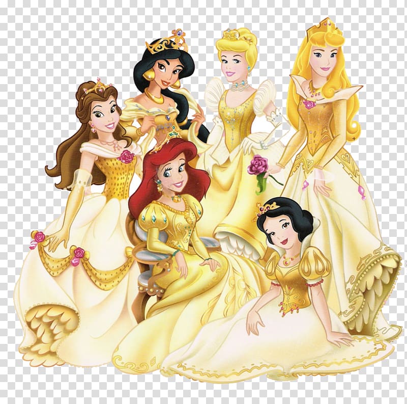 Disney Princess illustration, Belle Princess Aurora Cinderella Rapunzel  Princess Jasmine, beauty and the beast transparent background PNG clipart