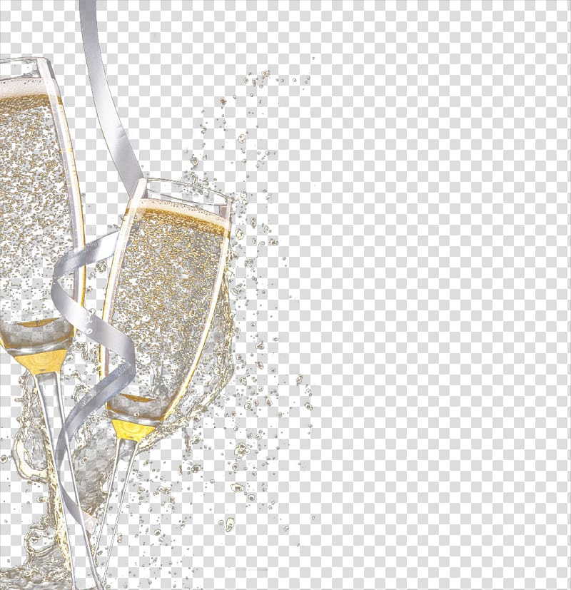 two clear long-stem wine glasses , Champagne Sparkling wine Cup Alcoholic drink, Champagne transparent background PNG clipart