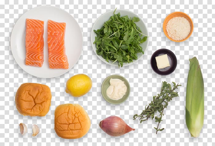 Leaf vegetable Hamburger Aioli Vegetarian cuisine Recipe, Salmon Burger transparent background PNG clipart