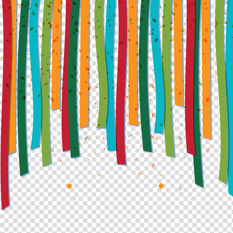 multicolored confetti illustration, Paper Party Color grapher, ribbon decoration transparent background PNG clipart