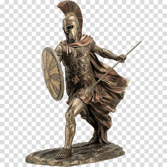 Achilles Trojan War Hector Sculpture Statue, spear transparent background PNG clipart