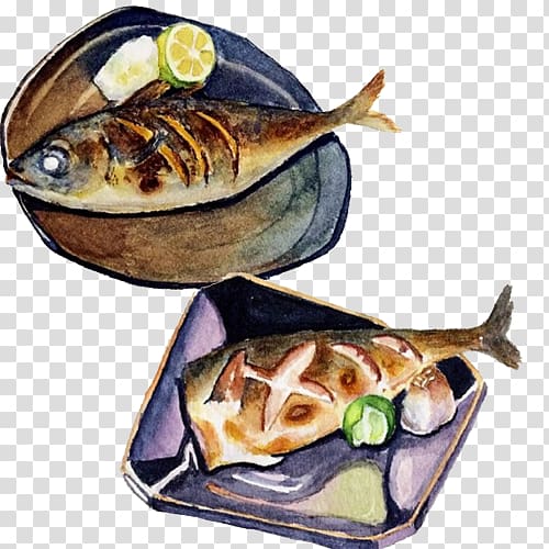 Barbecue Roasting Food Fish Illustration, Fish hand drawing material transparent background PNG clipart