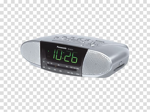 gray Panasonic boombox with digital clock, Panasonic Clock Radio transparent background PNG clipart