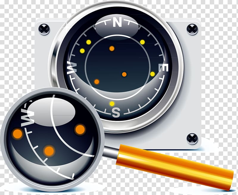 GPS navigation device Icon, Navigator magnifying glass technology elements transparent background PNG clipart