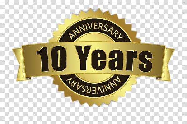 10 years logo, 10 Years Anniversary Badge transparent background PNG clipart