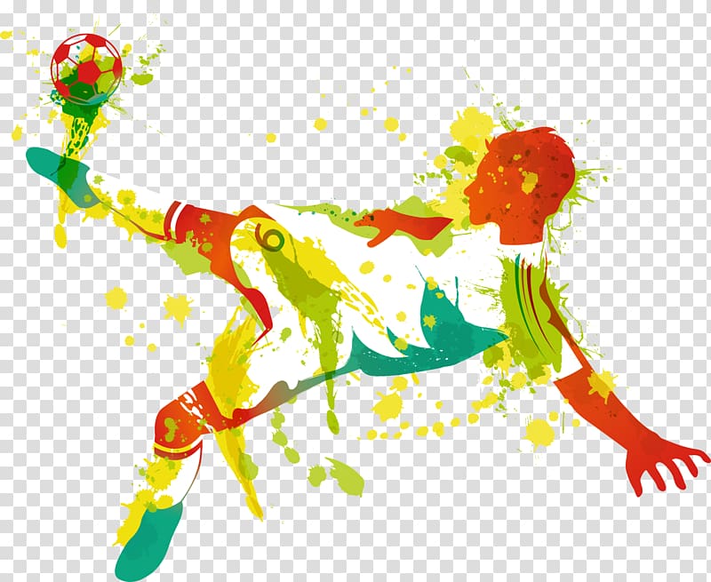 soccer player pop art, Football , Ink footballer transparent background PNG clipart