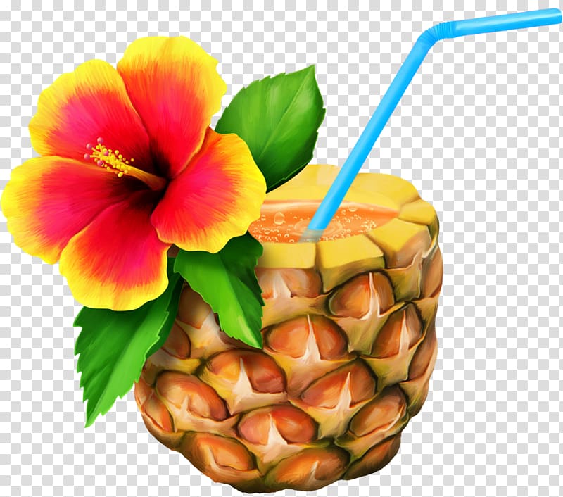 pineapple with juice , Cuisine of Hawaii Hawaiian , tropical transparent background PNG clipart