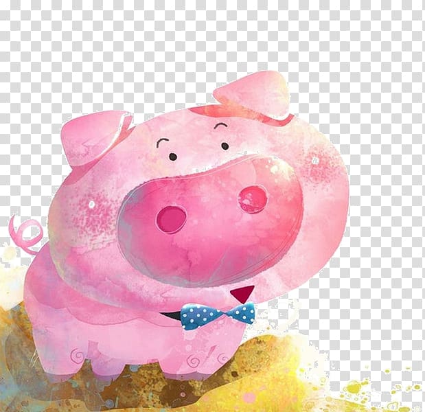 Guinea pig Large White pig Zhu Bajie Child Snout, Pink Piggy transparent background PNG clipart