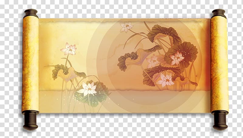 Chinese New Year New Years Day Holiday , Lotus illustration scrolls transparent background PNG clipart