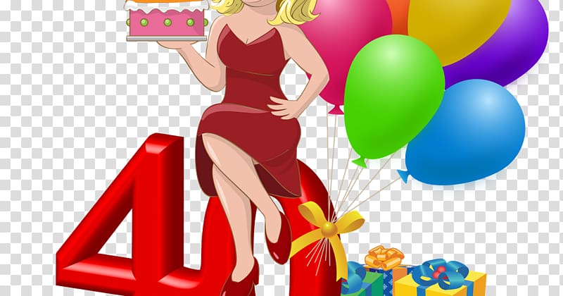 Birthday Illustration Happiness, 40 anos transparent background PNG clipart