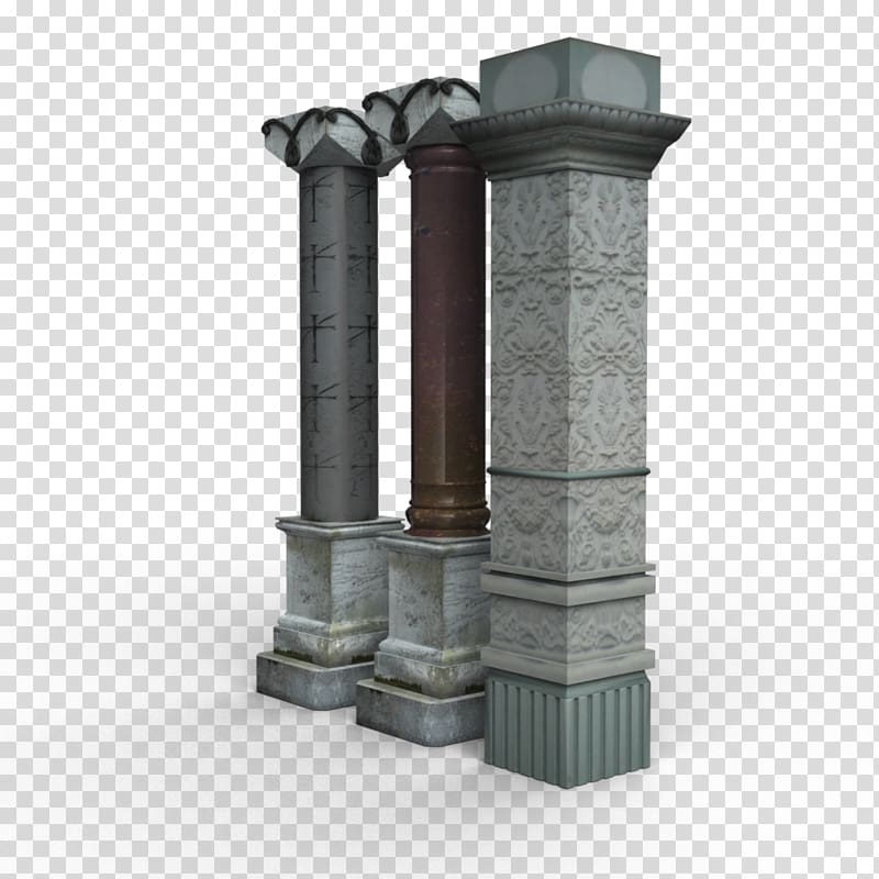 Column Cylinder 3D modeling Interior Design Services, stone pillar transparent background PNG clipart
