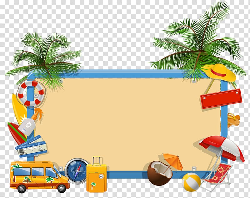 Summer vacation , Summer Vacation , frame illustration transparent background PNG clipart