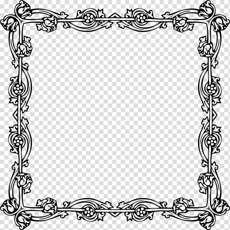 black floral border frame , Victorian era Frames Borders and Frames , vintage frame transparent background PNG clipart