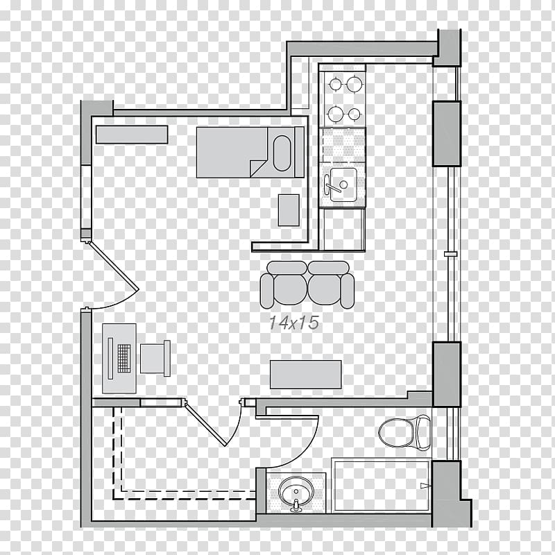 Embassy Tower Floor plan Studio apartment Bedroom, apartment transparent background PNG clipart