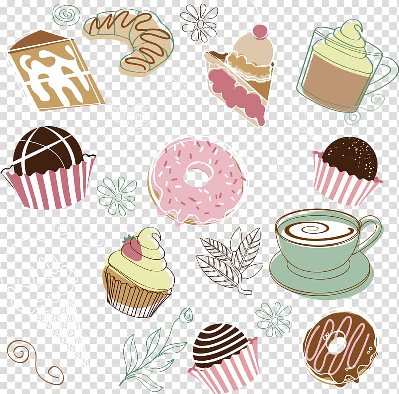 Chocolate truffle Doughnut Chocolate cake Petit four Tea, Afternoon tea dessert material transparent background PNG clipart