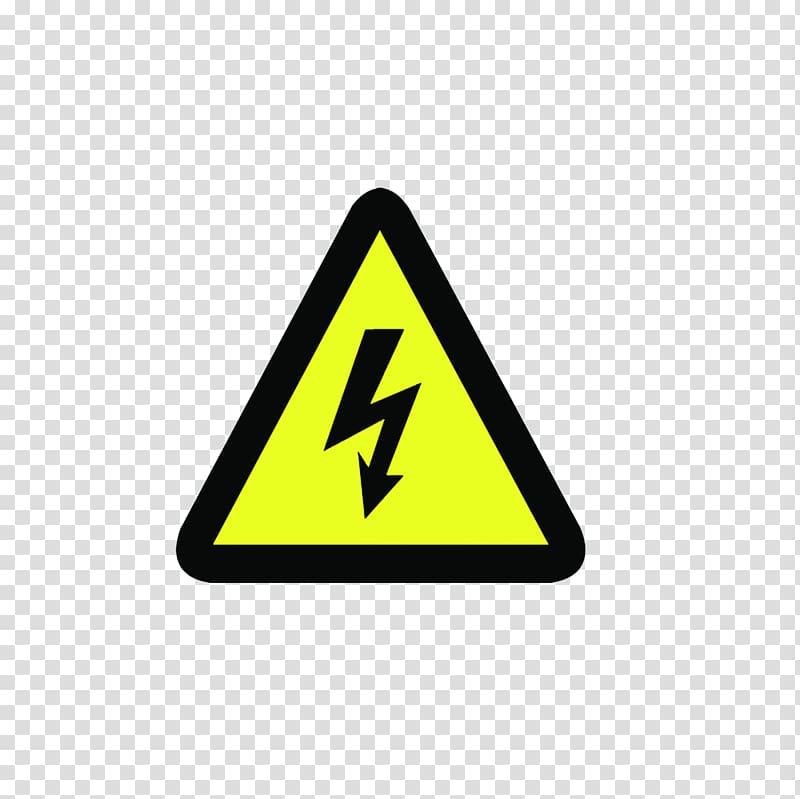 high Voltage sign, Electricity Warning sign Hazard symbol, Triangle commonly used electric shock tips transparent background PNG clipart
